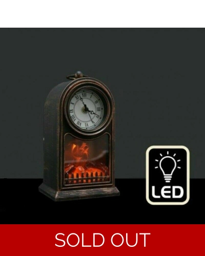 LED Fireplace Analogue Clock